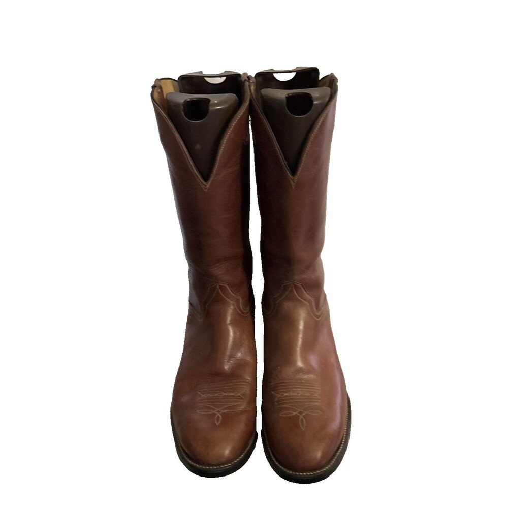 Hondo Style 7875 Brown Leather Men's Western Boots Buckaroo Design Size 13E